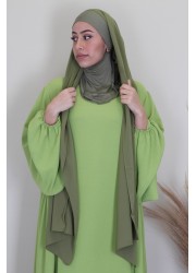 Hijab cagoule intégré - Vert olive