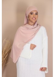 Hijab à nouer jersey premium - Rose pâle