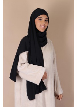 Integrated hood hijab - Black