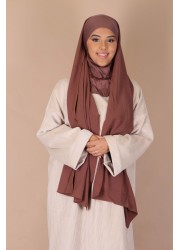 Integrated hood hijab - Brown