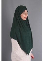 Khimar jersey côtelé à enfiler- Vert foncé