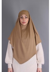 Khimar pull-on ribbed jersey Camel