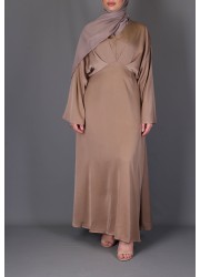 Satin dress - Taupe