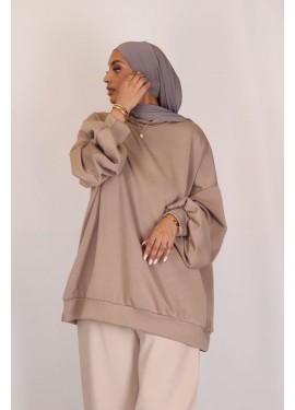 Balloon sleeve sweater - Taupe