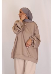 Balloon sleeve sweater - Taupe