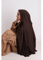 Hijab aus lockigem Jersey - Cacao