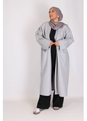 Manteau long oversize - Gris clair