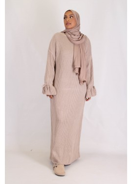 Robe pull tulipe - Taupe Nude